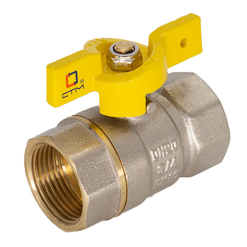 Кран шаровой для газа 3/4" г/г бабочка CTM ГАЗ